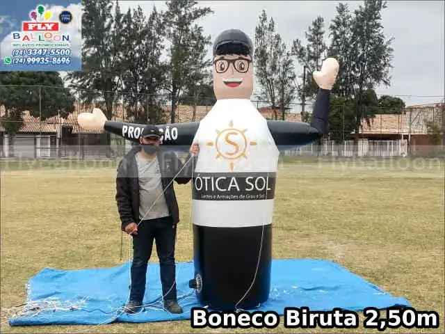 Boneco biruta inflável para Óticas Sol