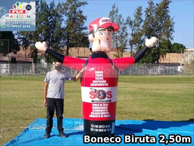 Boneco biruta inflável promocional para SOS Centro Automotivo